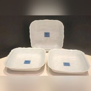 Seokchon Porcelain Scalloped Edge Serving Bowls Set of 3 Made In Korea